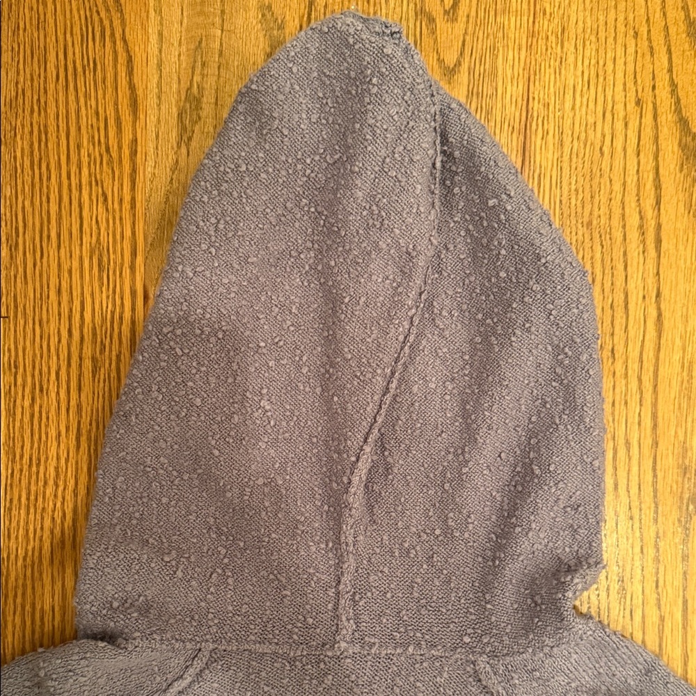 FREE PEOPLE Found My Friend Large Purple Slouchy Oversized Bouclé Hood Cardigan - Picture 10 of 13